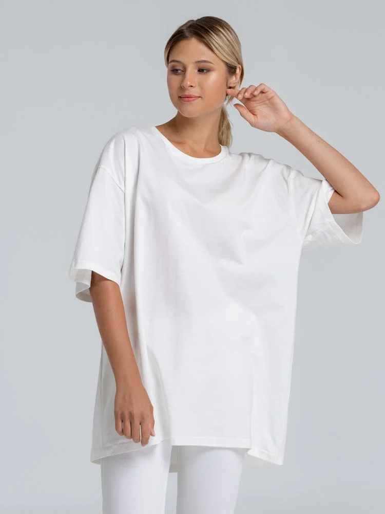 Футболка оверсайз Чистая соль молочно - фото 1