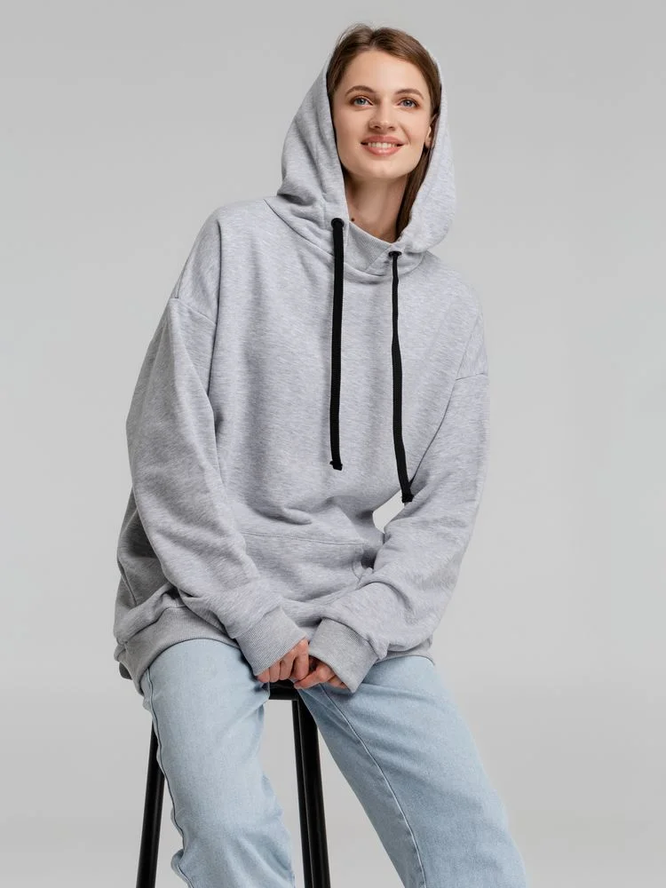 Худи оверсайз «Чистая соль», серый меланж - фото 10