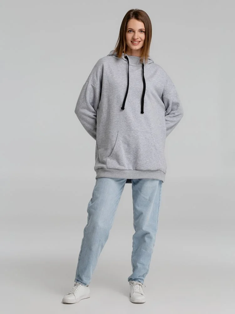 Худи оверсайз «Чистая соль», серый меланж - фото 7