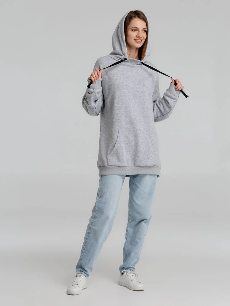 Худи оверсайз «Чистая соль», серый меланж - фото 8