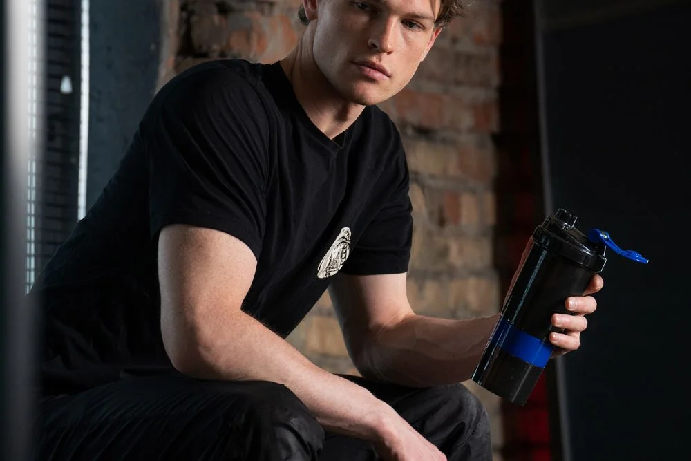 Спортивный шейкер с контейнером Tonus, черно-синий - фото 9