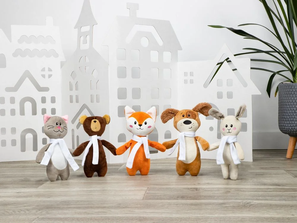 Мягкая игрушка Beastie Toys заяц с белым шарфом - фото 9