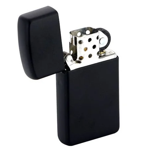 Зажигалка Zippo Slim Matt матовая черная - фото 2