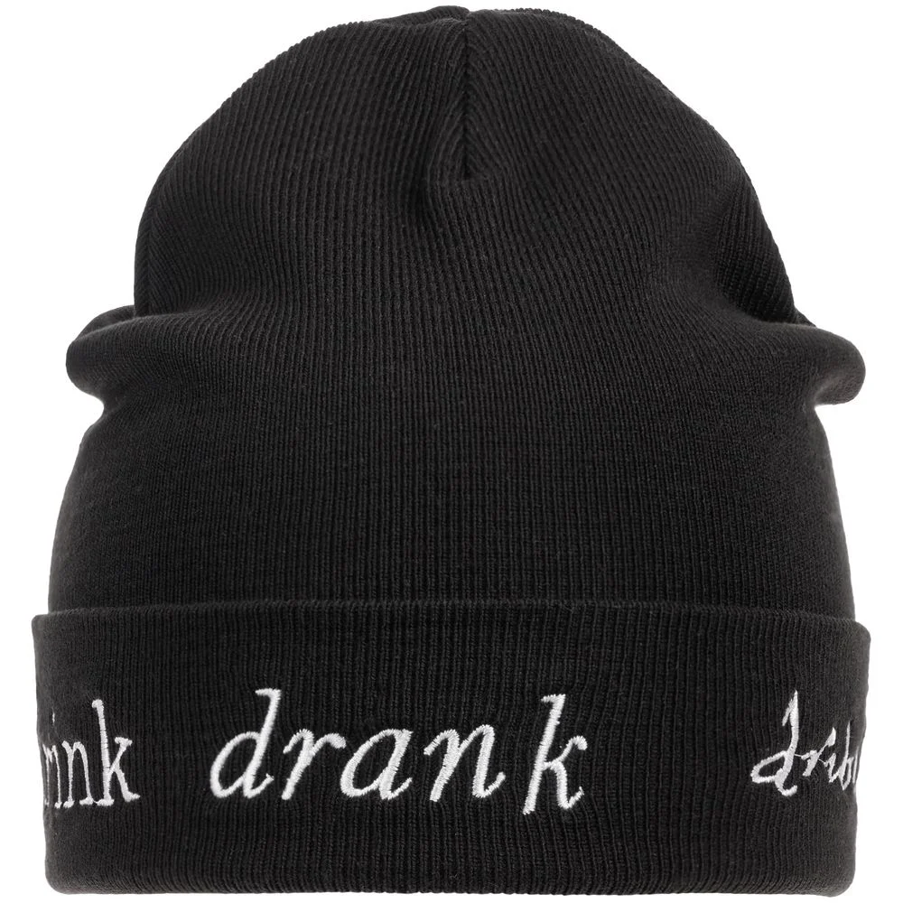 Шапка с вышивкой Drunk черная - фото 5