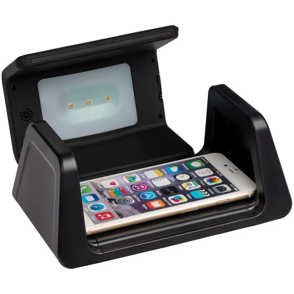 Настольный стерилизатор с беспроводной зарядкой и часами UV Depot, черный - фото 3