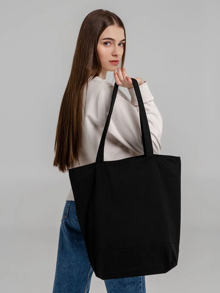 Сумка для покупок на молнии Shopaholic Zip черная - фото 10