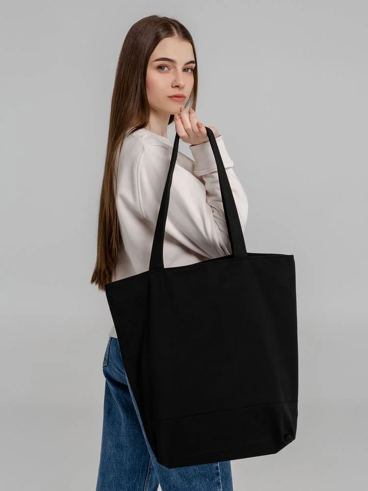 Сумка для покупок на молнии Shopaholic Zip черная - фото 7