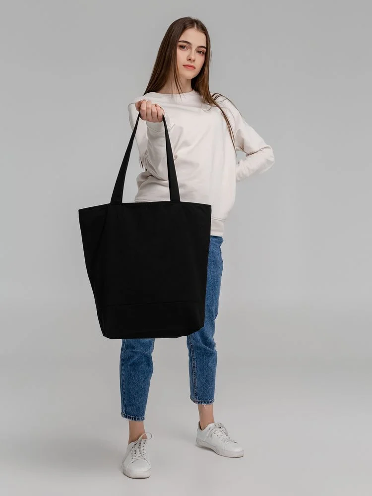 Сумка для покупок на молнии Shopaholic Zip черная - фото 9