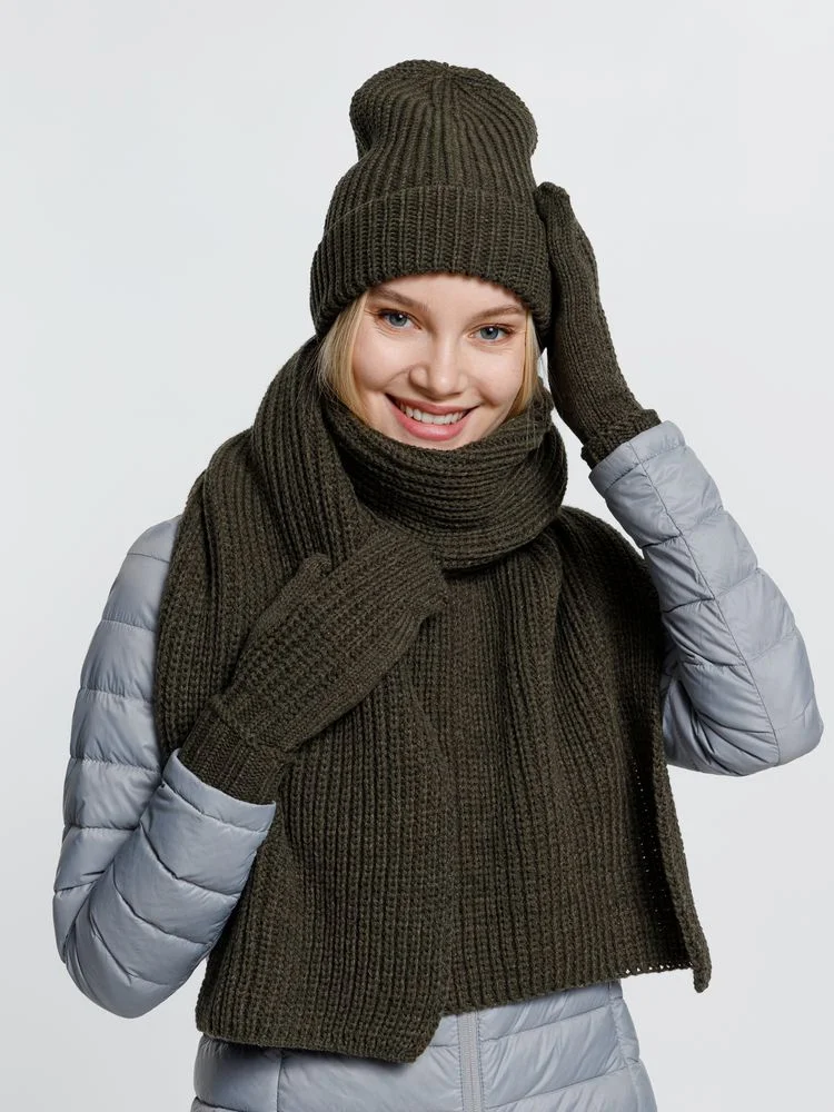 Шарф Nordkyn зеленый оливковый - фото 4