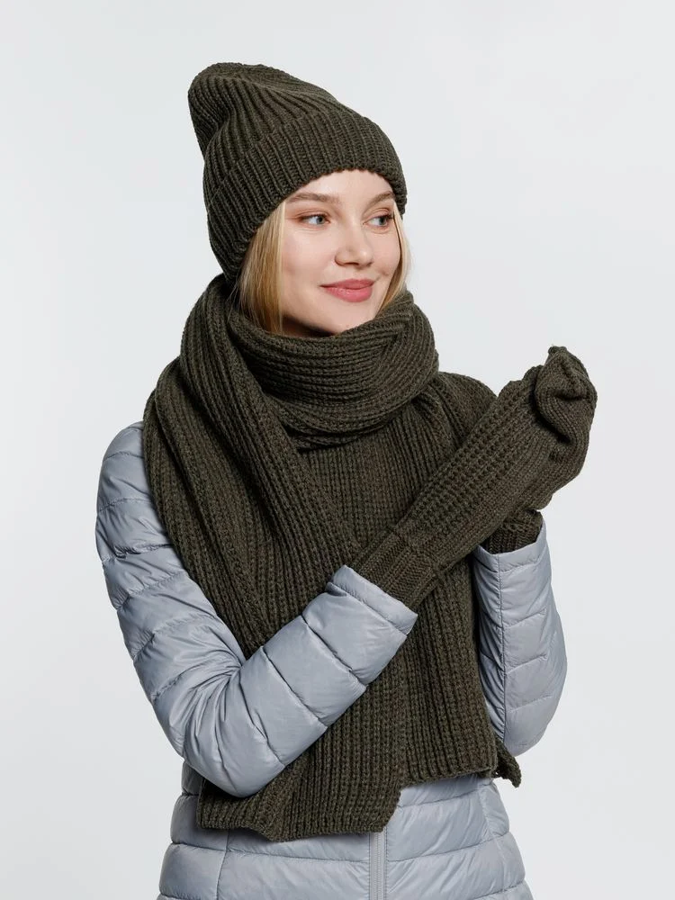 Шарф Nordkyn зеленый оливковый - фото 5