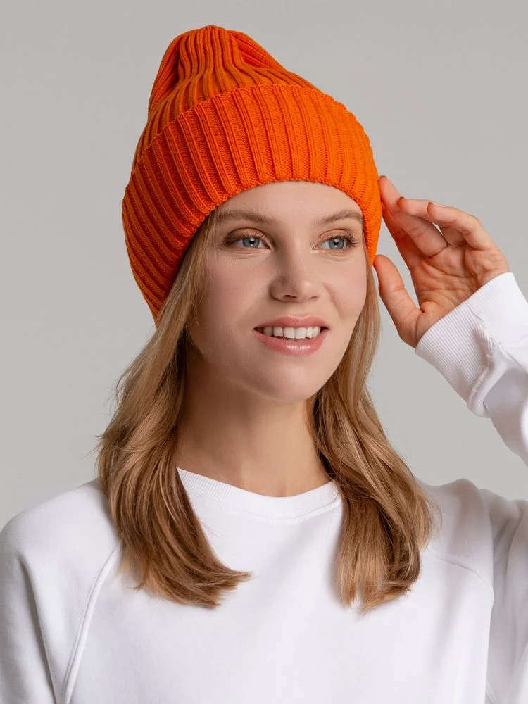 Шапка Yong, оранжевая (апельсин) - фото 3