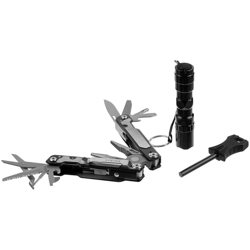 Набор Forster: мультиинструмент фонарик огниво черный