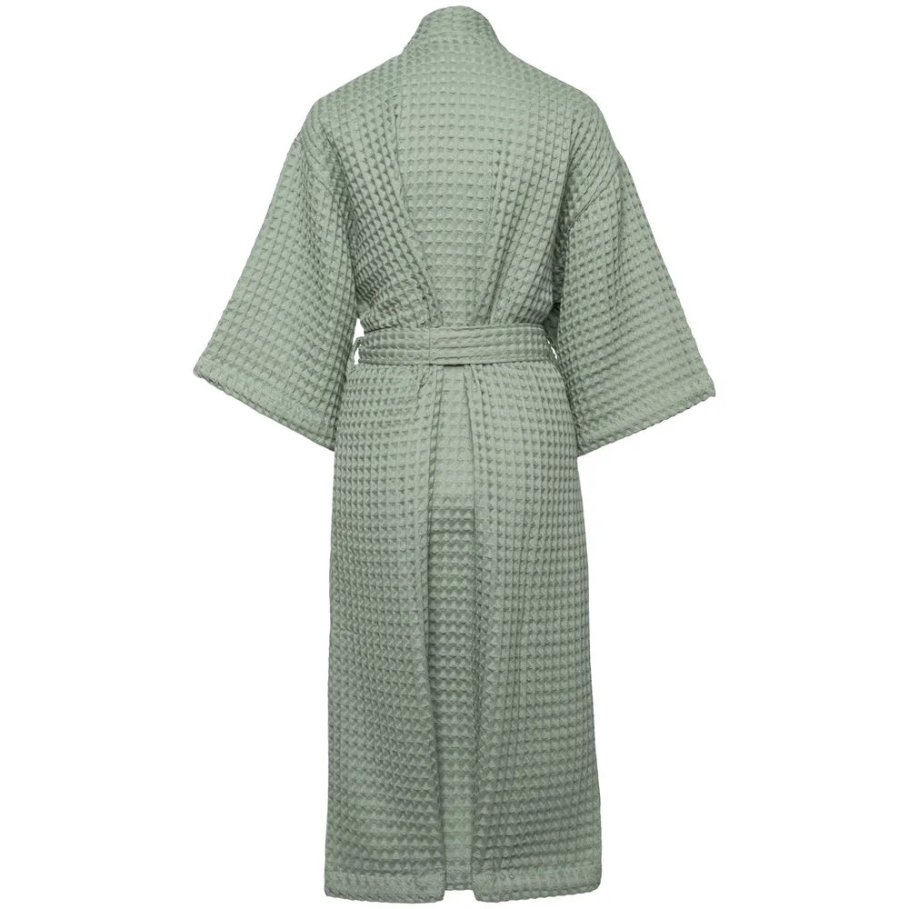 Халат вафельный женский Boho Kimono зеленая мята - фото 2
