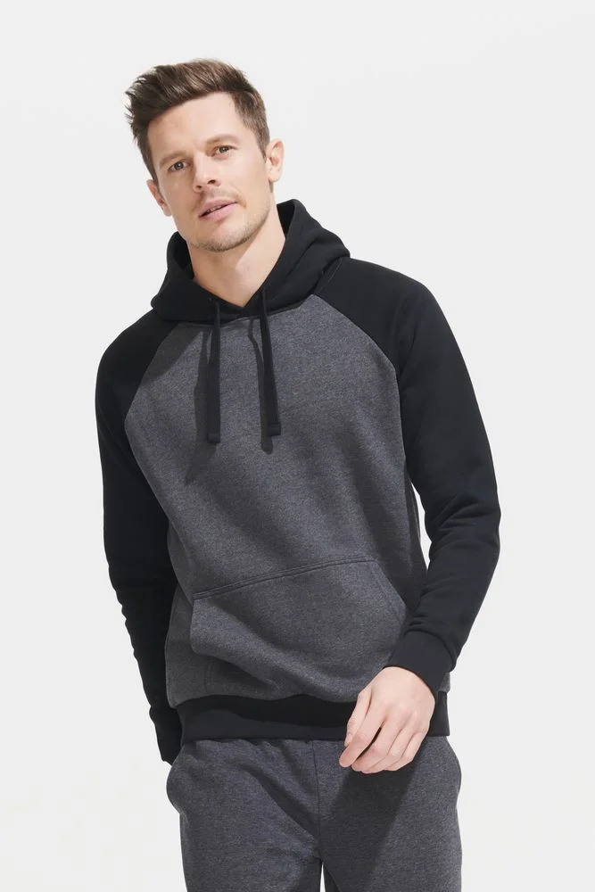 Толстовка унисекс Seattle, темный меланж с черным - фото 5