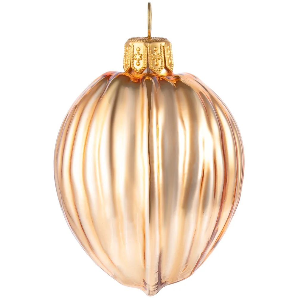 Елочная игрушка «Грецкий орех», золотистая - фото 2