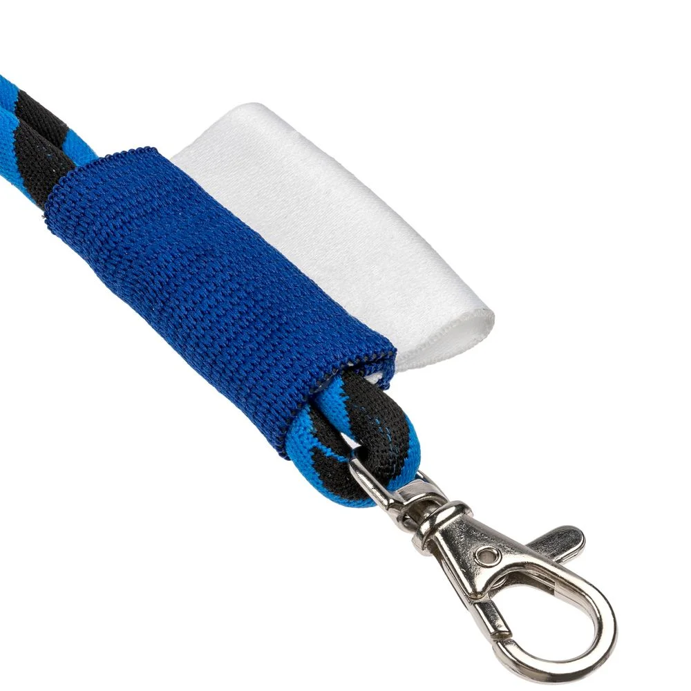 Шнурок для бейджа Tube Long черный с синим - фото 3