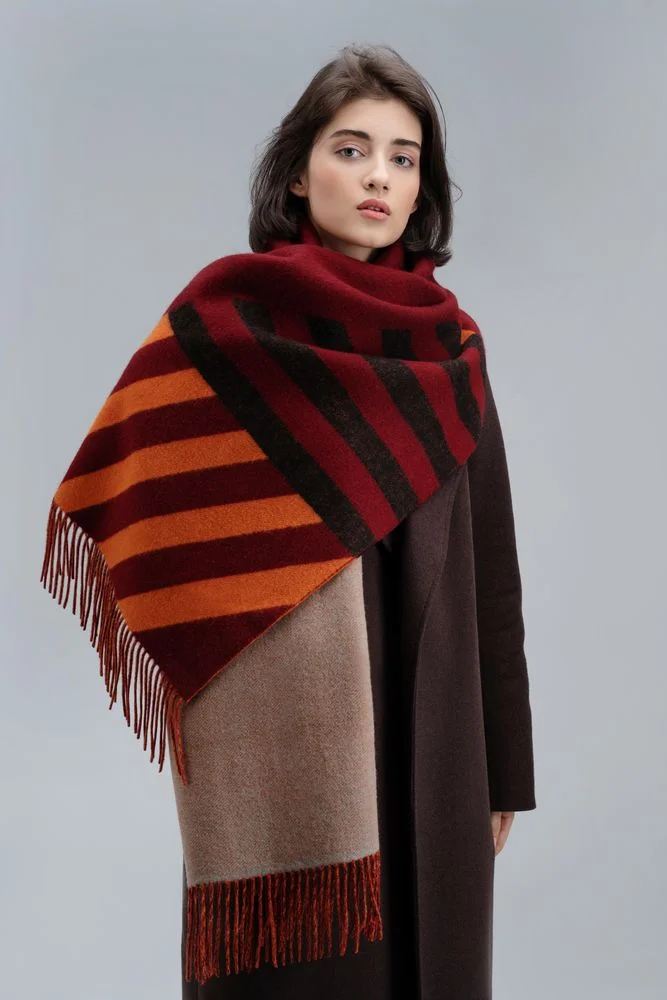 Палантин Charming коричневый с оранжевым - фото 14