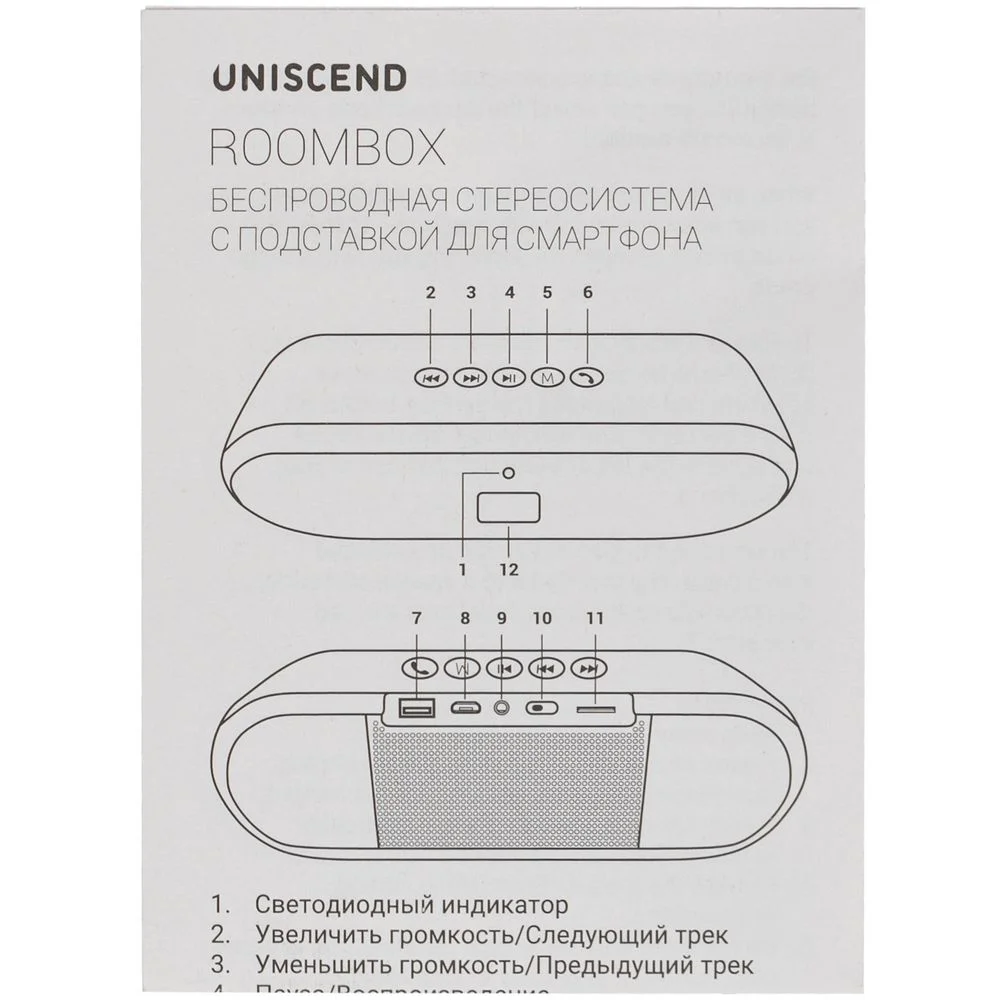 Беспроводная стереоколонка Uniscend Roombox светло-серая - фото 14