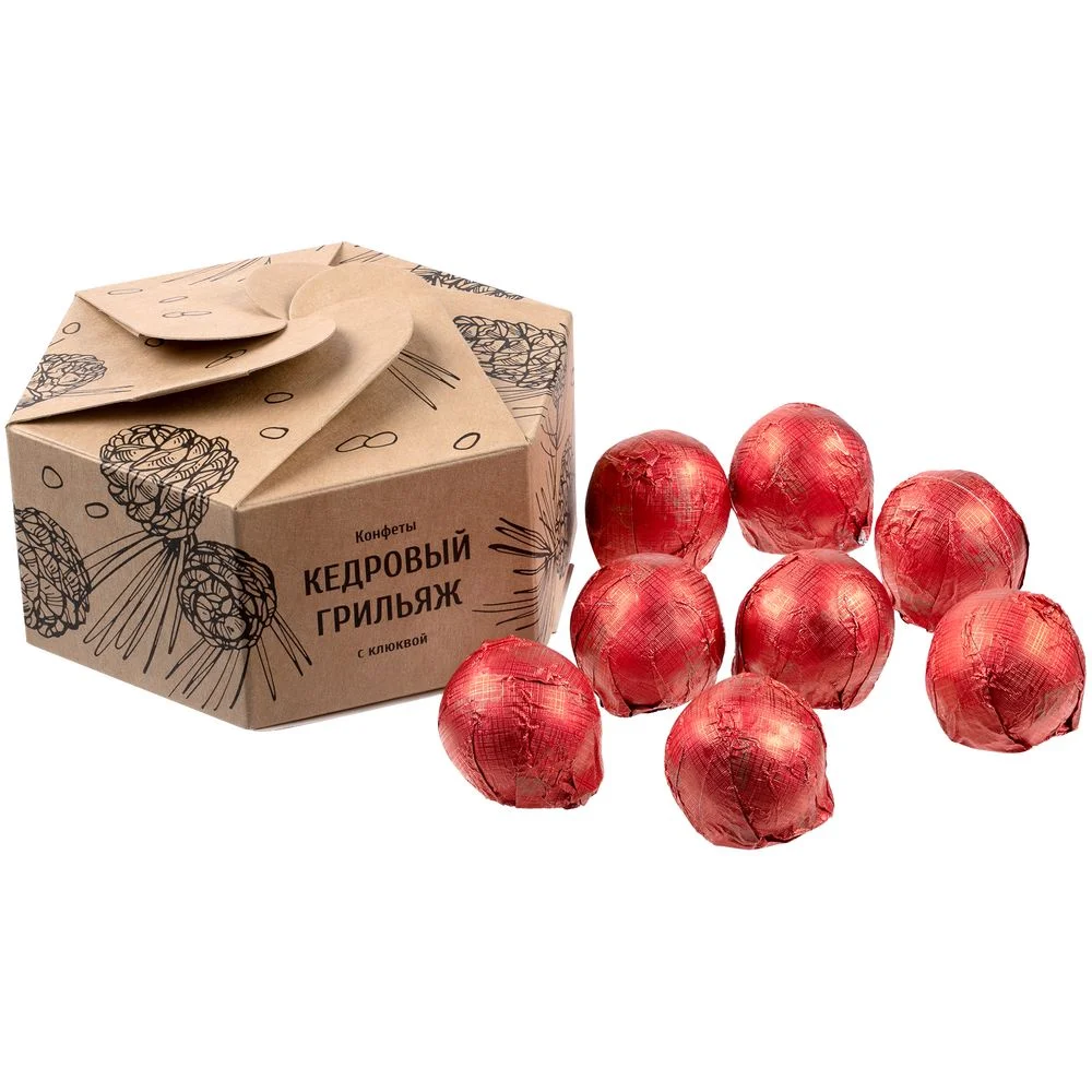 Конфеты Мягкий кедровый грильяж с клюквой