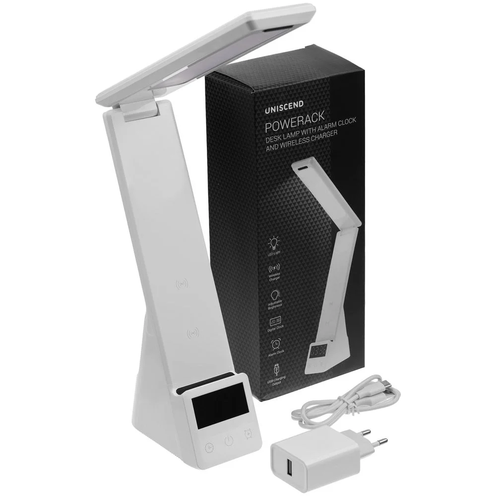 Лампа с беспроводной зарядкой смартфона и часов Powerack, белая - фото 13