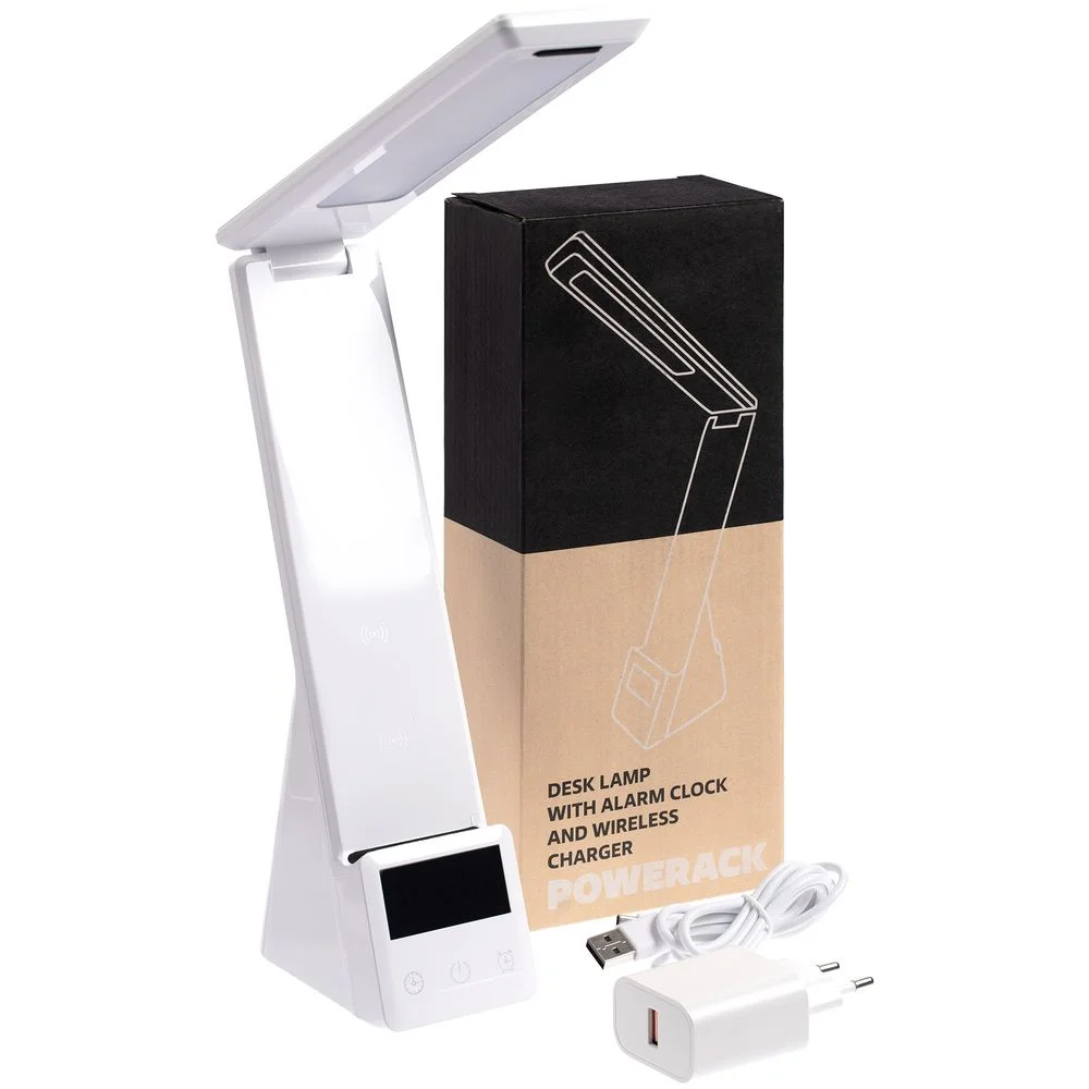 Лампа с беспроводной зарядкой смартфона и часов Powerack, белая - фото 15