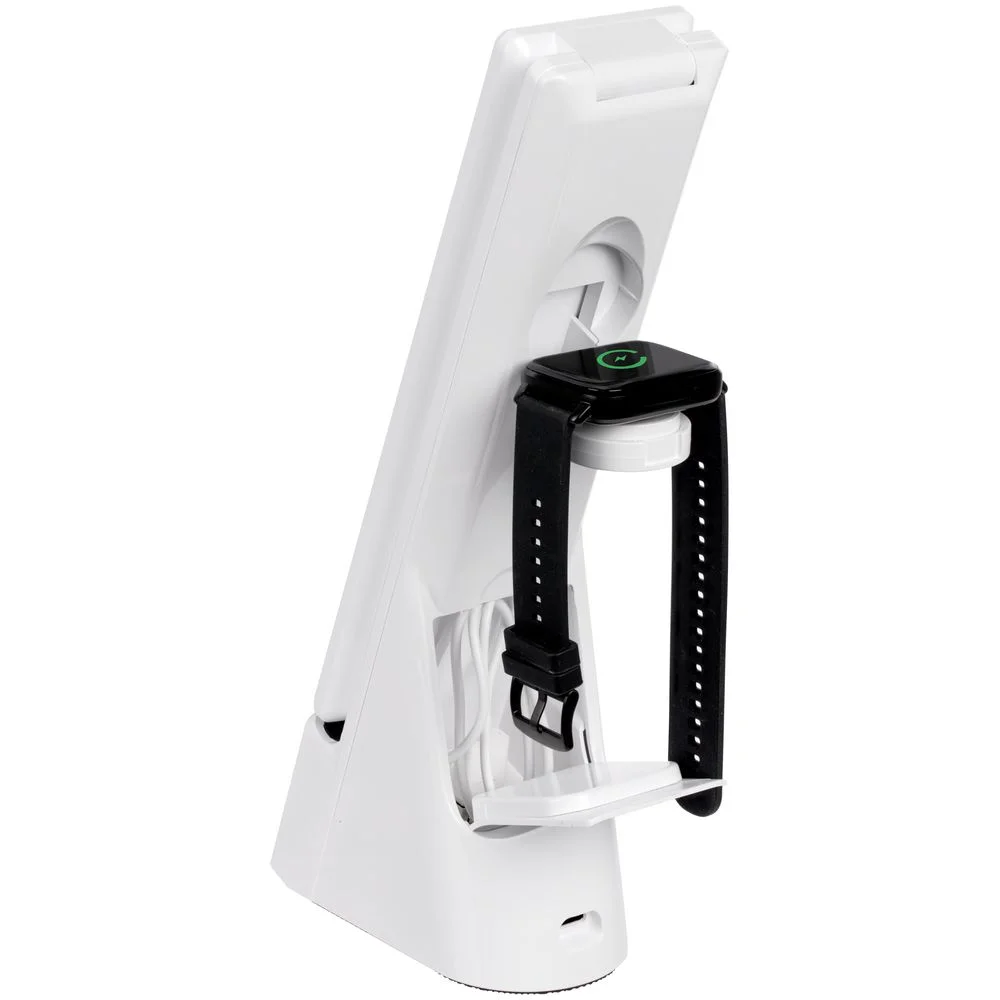 Лампа с беспроводной зарядкой смартфона и часов Powerack, белая - фото 9