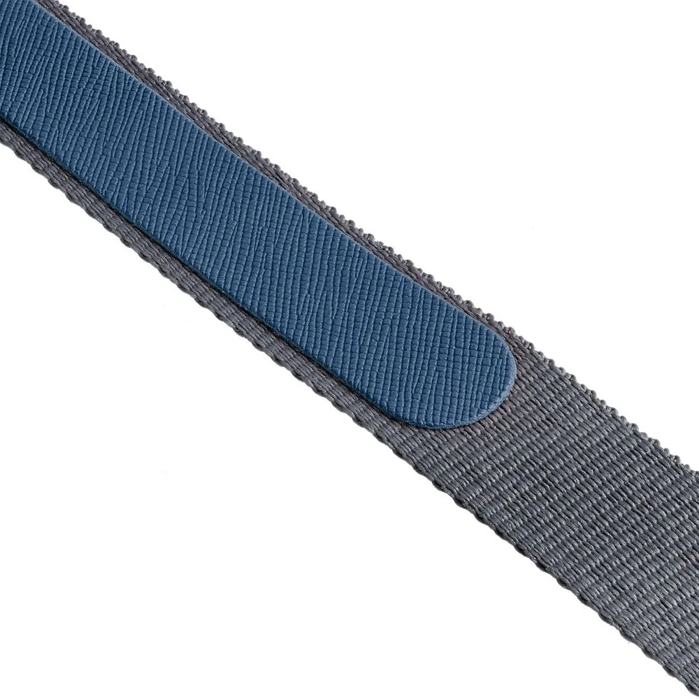 Лента для бейджа с ретрактором Devon серая с синим - фото 5