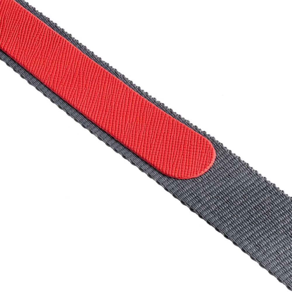 Лента для бейджа с ретрактором Devon, серая с красным - фото 4