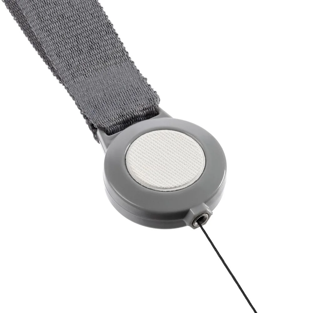 Лента для бейджа с ретрактором Devon, серая с белым - фото 3