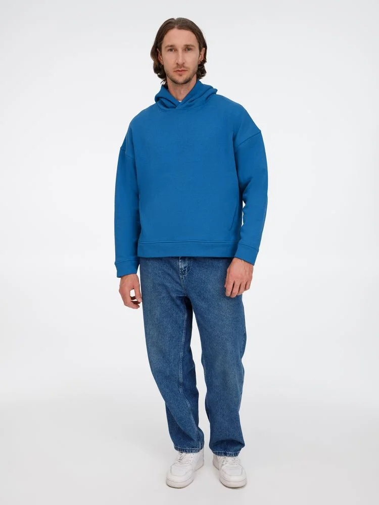 Худи оверсайз унисекс Tolla, синее (джинс) - фото 15