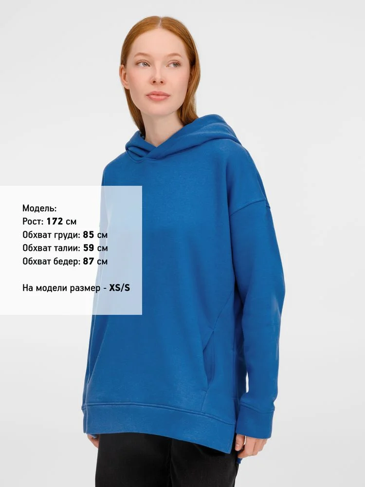 Худи оверсайз унисекс Tolla, синее (джинс) - фото 6