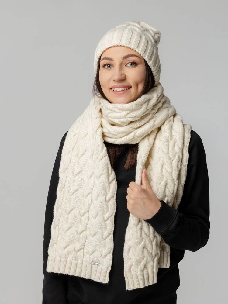 Шапка Loren, молочно-белая (ванильная) - фото 6