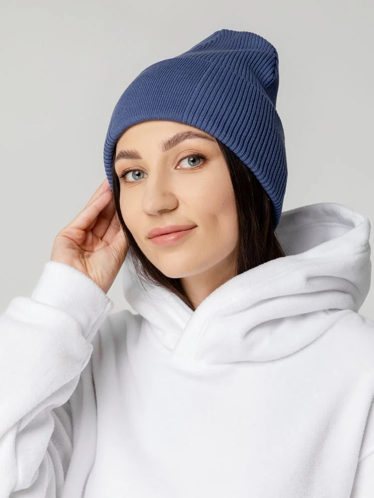 Шапка Real Rib, синяя (черника) - фото 3