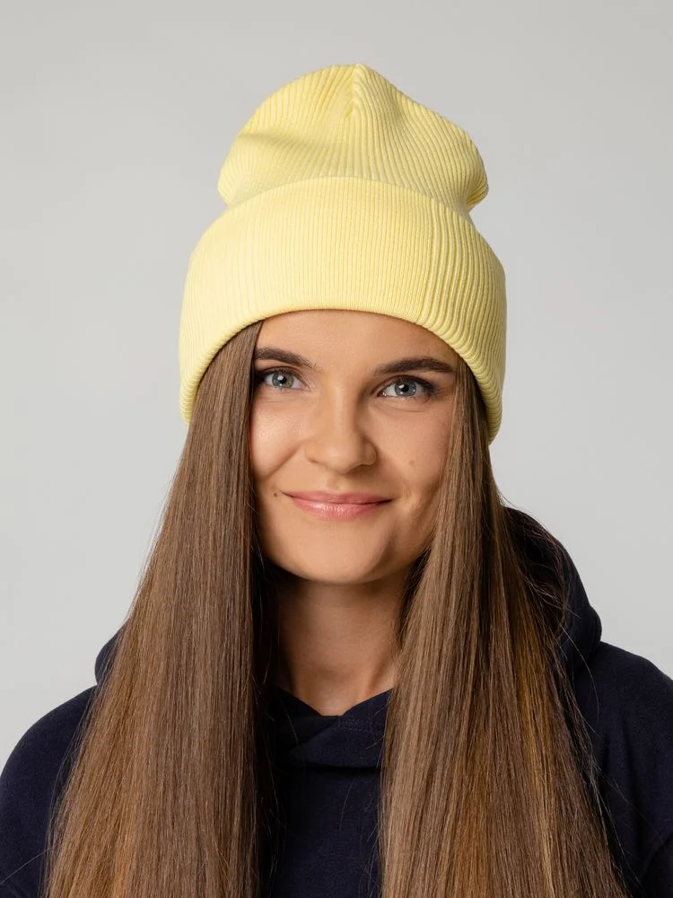 Шапка Real Rib, желтая (нарцисс) - фото 4
