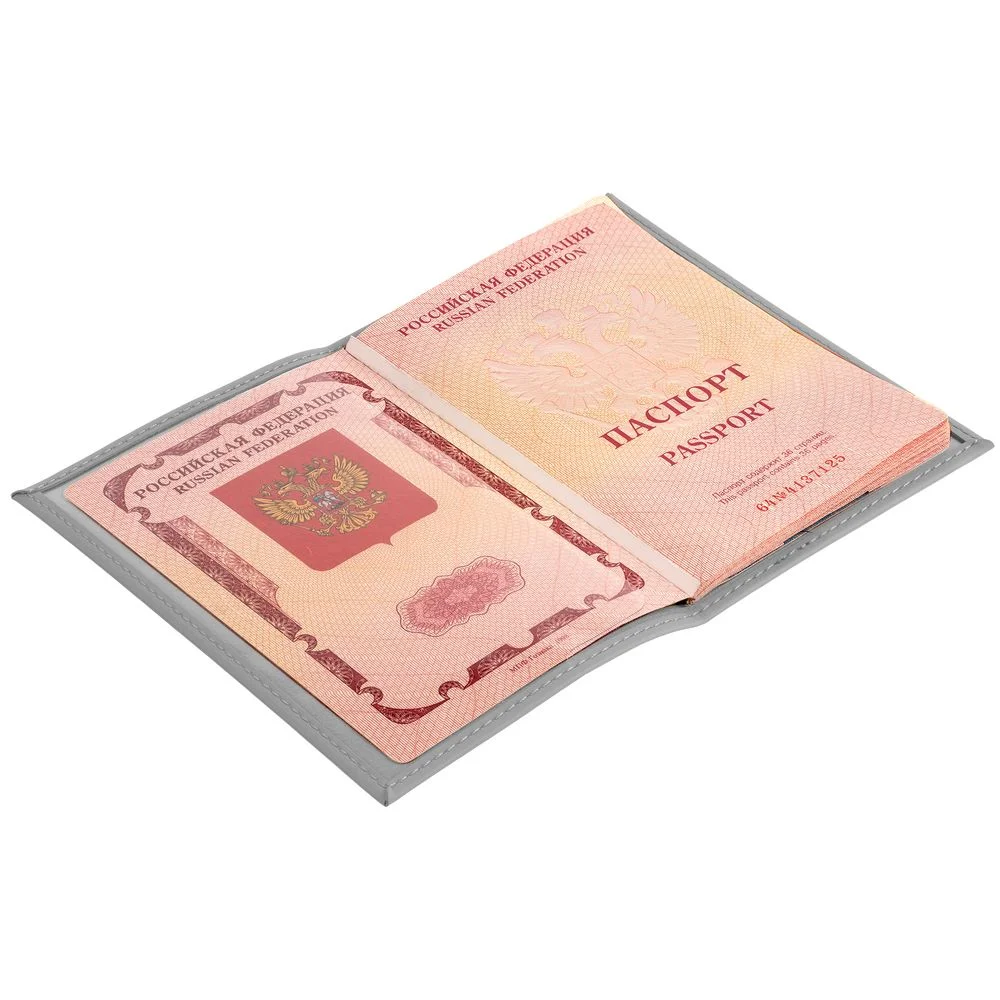 Обложка для паспорта Shall серая - фото 4