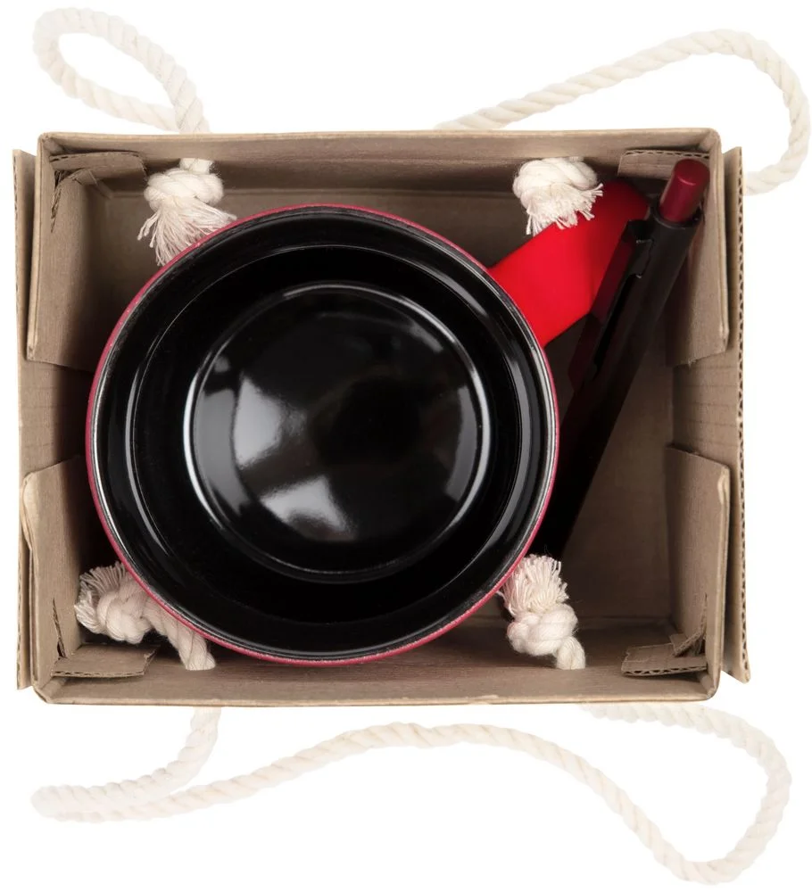 Набор Color Block: кружка и ручка красный с черным - фото 2