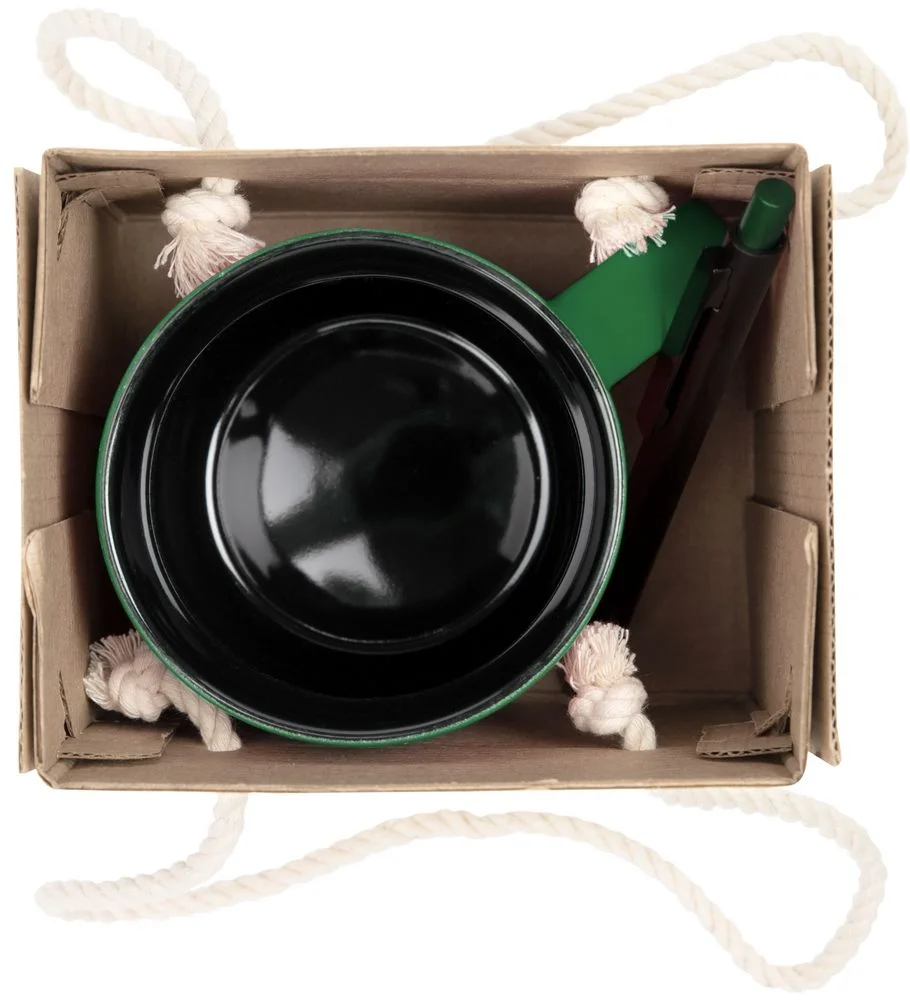 Набор Color Block: кружка и ручка зеленый с черным - фото 2