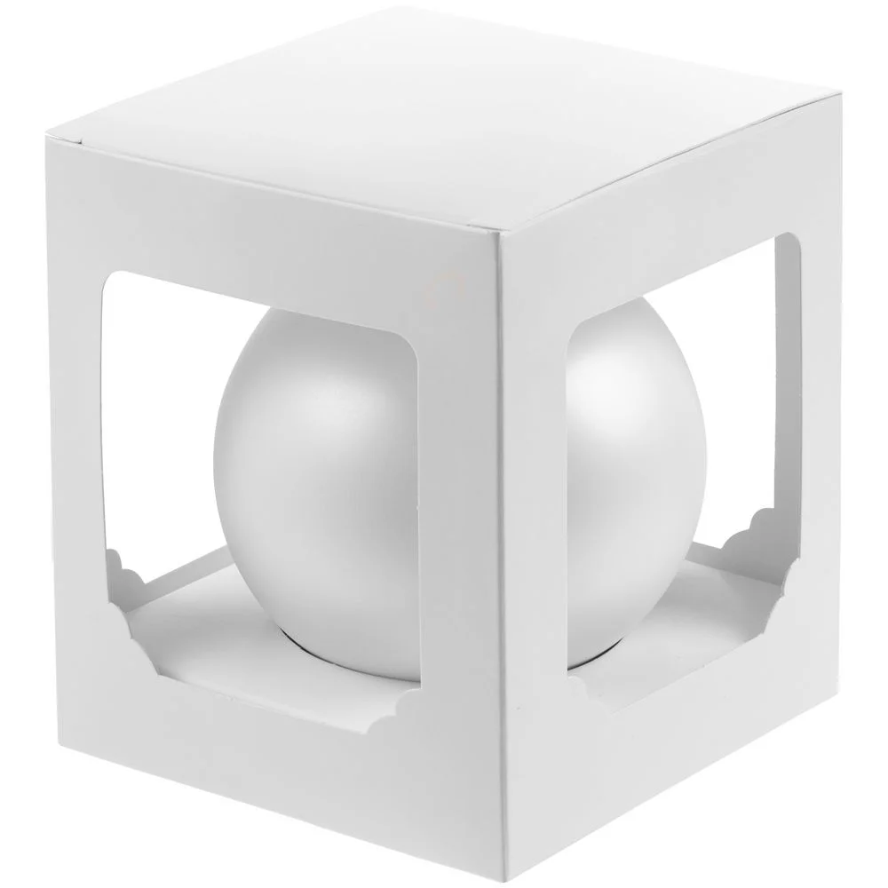 Елочный шар Gala Matt в коробке 8,5 см белый - фото 3