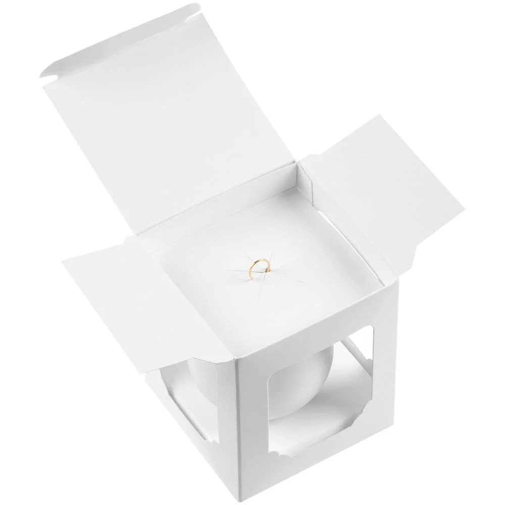 Елочный шар Gala Matt в коробке 8,5 см белый - фото 4