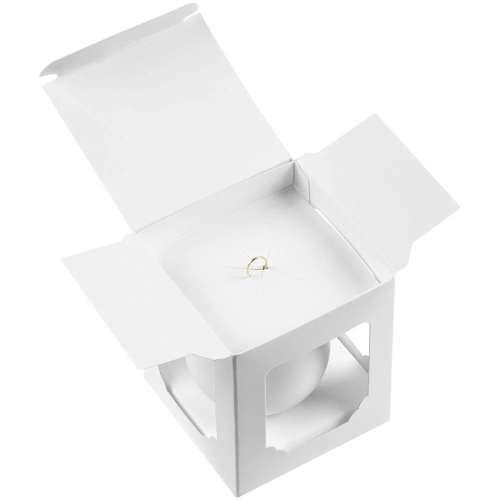 Елочный шар Gala Matt в коробке 6 см белый - фото 5