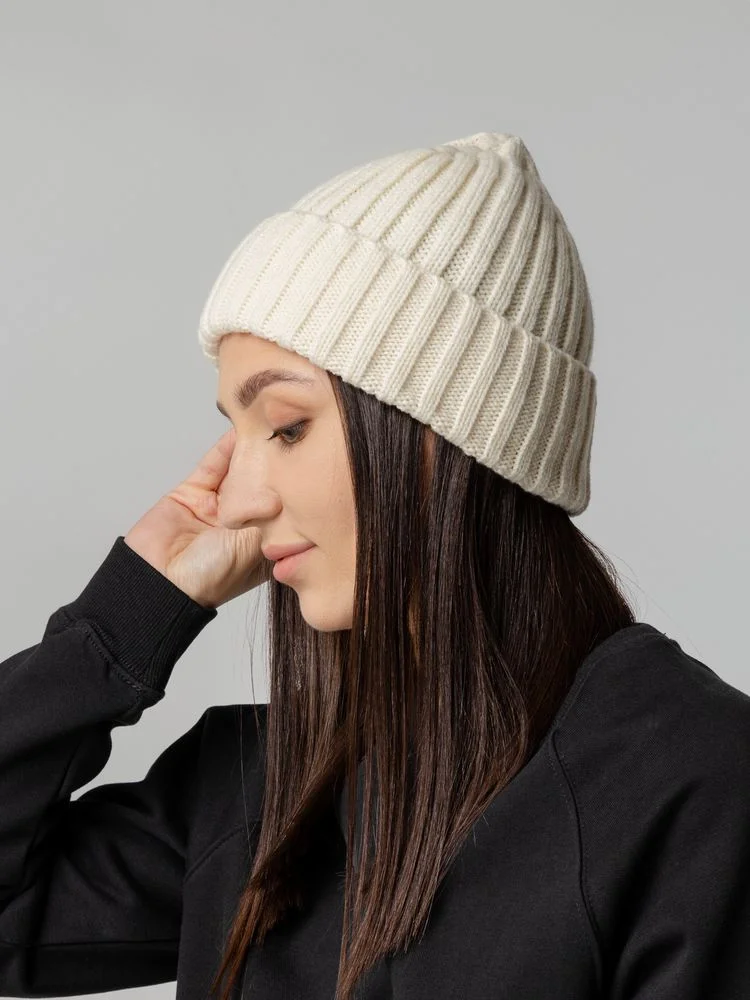 Шапка Uni, молочно-белая - фото 5