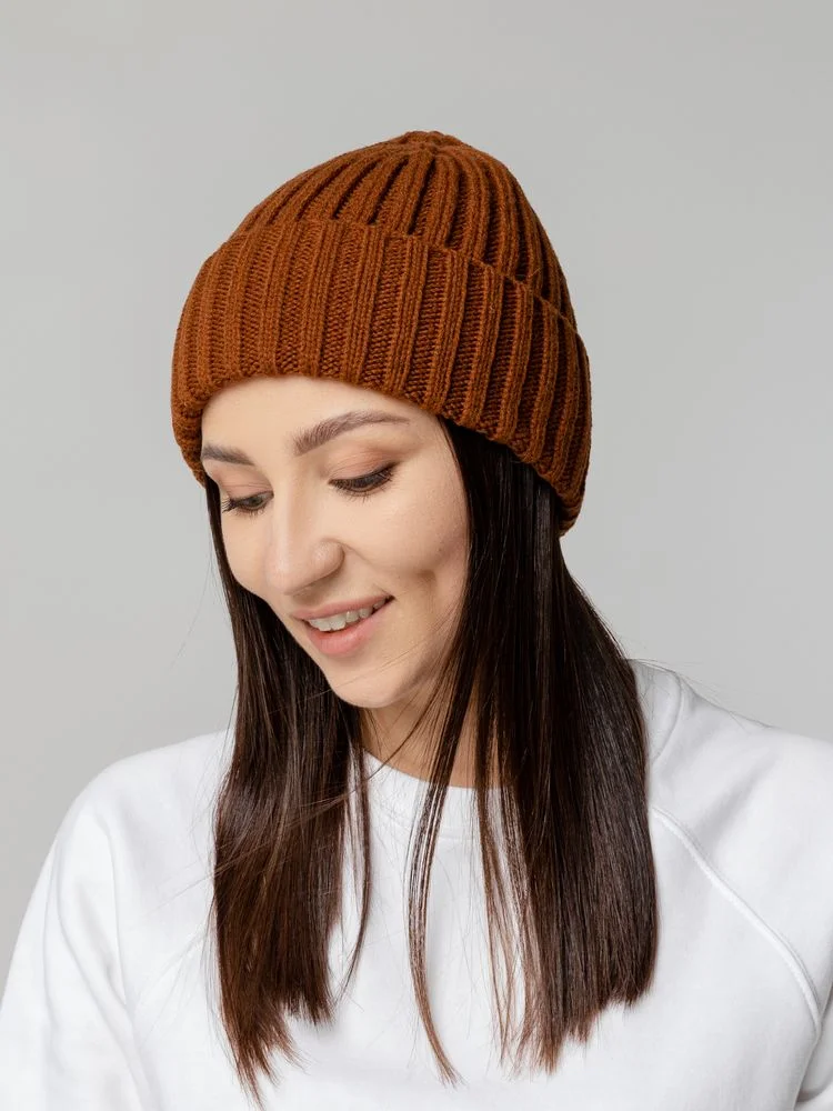 Шапка Uni, коричневая (терракота) - фото 4