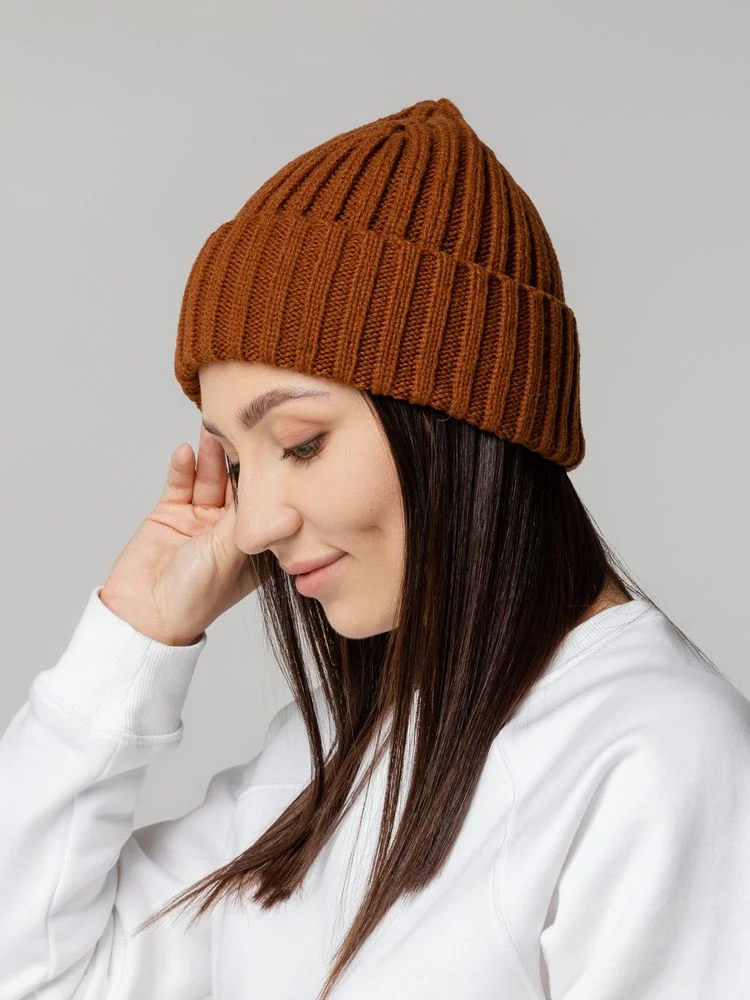 Шапка Uni, коричневая (терракота) - фото 5