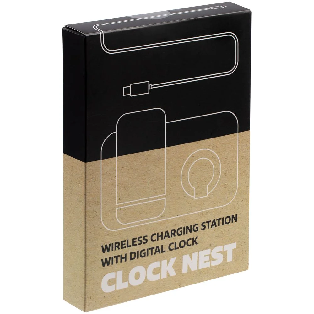 Зарядная станция с часами Clock Nest черная - фото 11