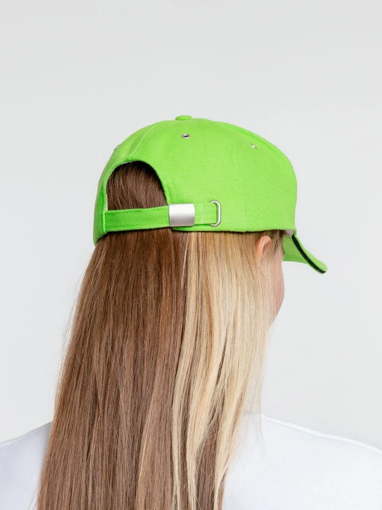 Бейсболка Classic, зеленое яблоко с черным кантом - фото 11