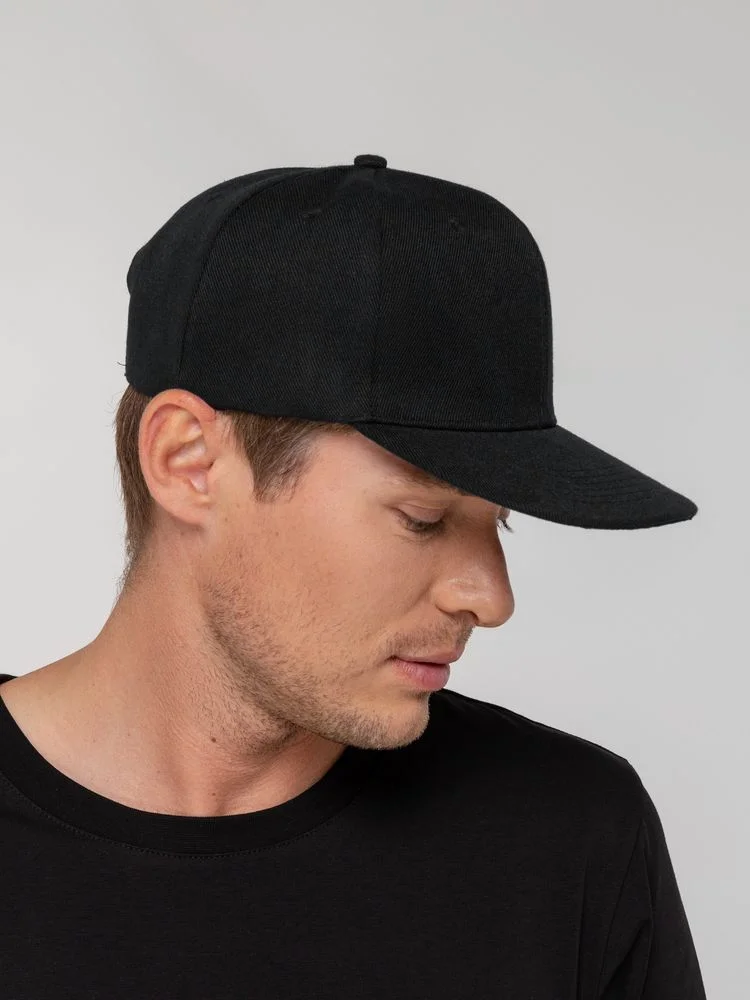 Бейсболка Snapback с прямым козырьком, черная - фото 4