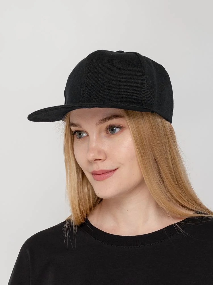 Бейсболка Snapback с прямым козырьком, черная - фото 6