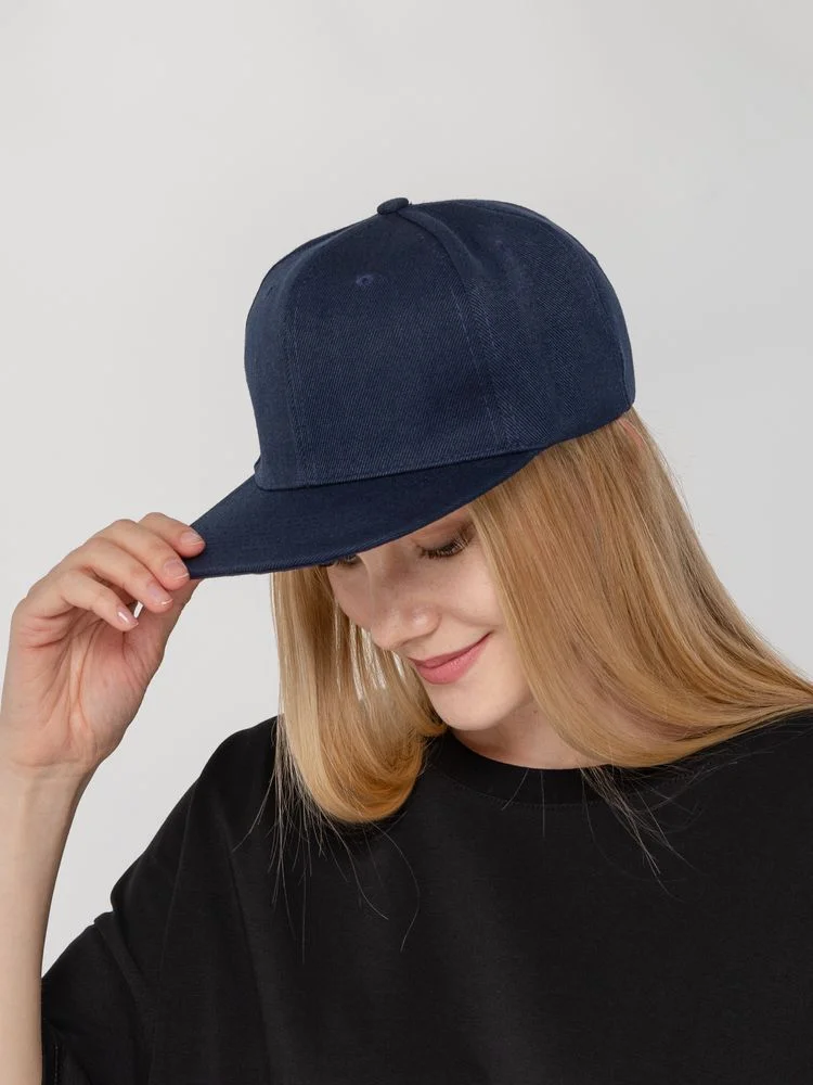 Бейсболка Snapback с прямым козырьком, темно-синяя - фото 5