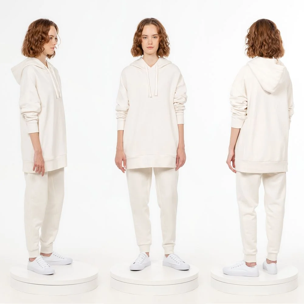 Худи унисекс H2 молочно-белое - фото 7