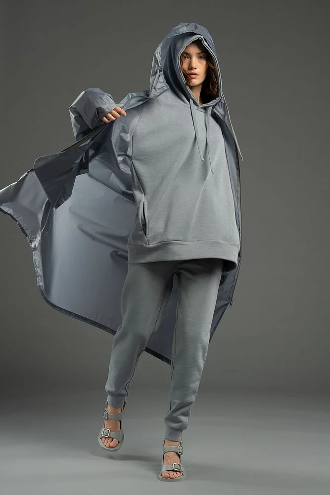 Худи унисекс H2 серое - фото 2